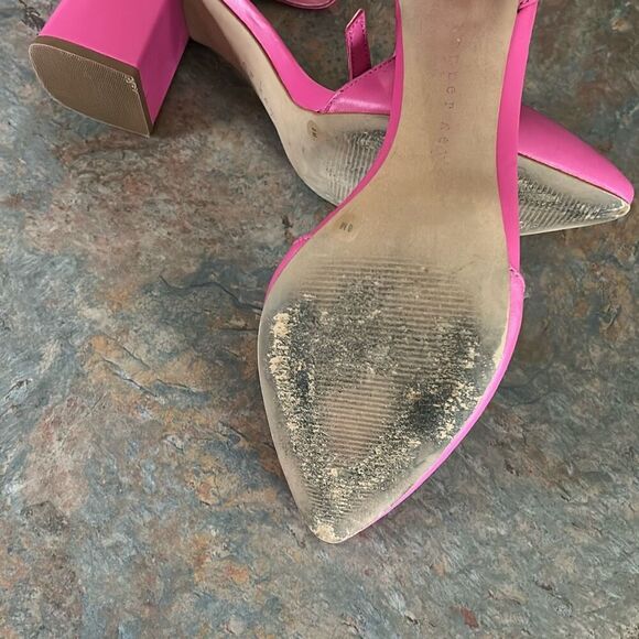 Copper Key Pink Closed Toe Block Heel Ankle Strap Heels Sz 8 - Picture 6 of 7